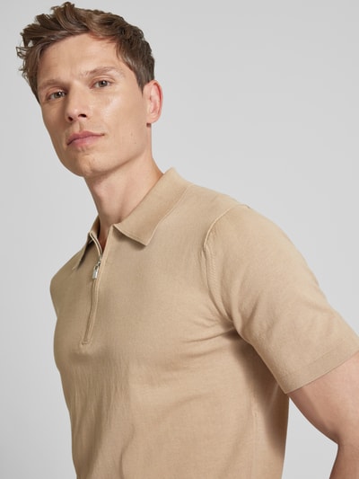 Tiger Of Sweden Poloshirt met ritssluiting, model 'Orbit' Beige - 3