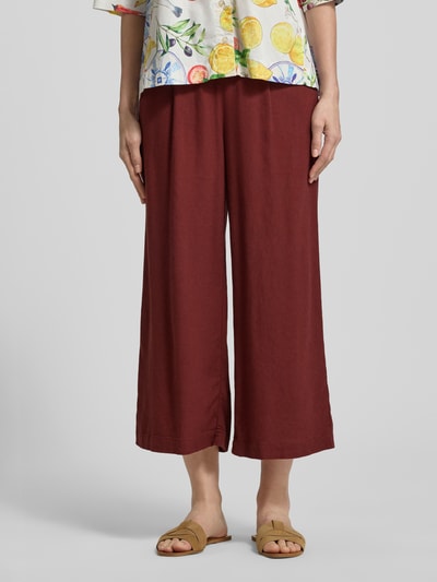 VERO MODA Krój regular fit kuloty z mieszanki wiskozy i lnu model 'MYMILO' Rdzawoczerwony 4
