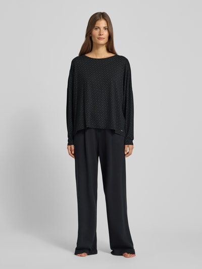 BOSS Relaxed fit pyjamabovendeel van lyocellmix Zwart - 1