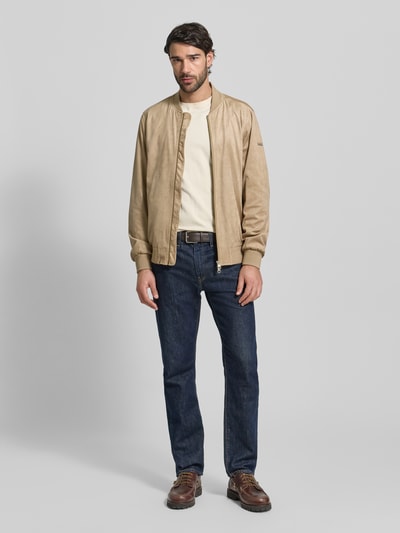 CINQUE Regular Fit Jacke in Leder-Optik Modell 'Rapid' Sand 1
