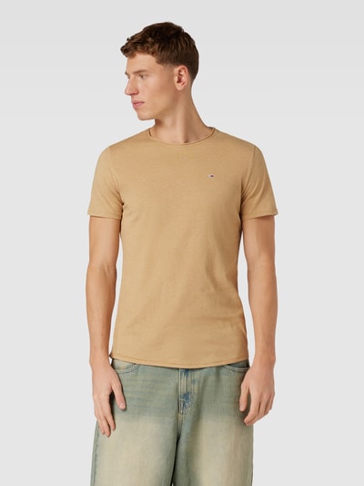 Tommy Jeans Slim fit T-shirt met ronde hals Zand - 4