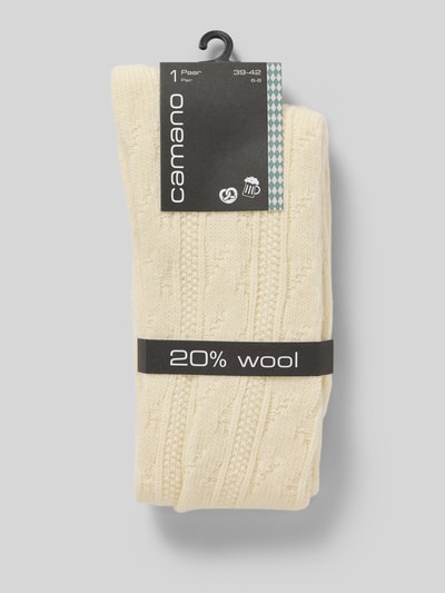 camano Socken aus Baumwoll-Woll-Mix Offwhite Melange 3
