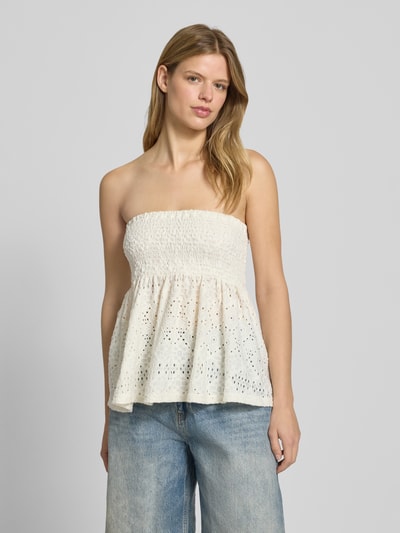 Only Regular Fit Top mit Lochspitze Modell 'LLUZ' Offwhite 4