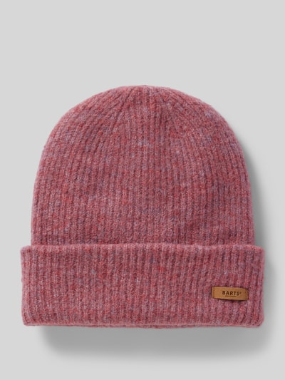 Barts Czapka beanie z naszywką z logo model ‘Witzia’ Fiołkoworóżowy 1