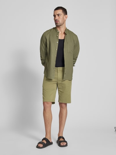 Marc O'Polo Regular Fit Bermudas in unifarbenem Design Modell 'Reso' Oliv 1