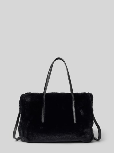 Productfoto, Handtasche aus echtem Leder Modell 'NOELLE' van Abro, zwart, rechthoekig, zachte vachtstructuur, smalle schouderriem, hoofdvak met magneetsluiting, binnenin twee ritsvakken, lange hengsels, 28x20x15 cm, lengte schouderriem 38 cm