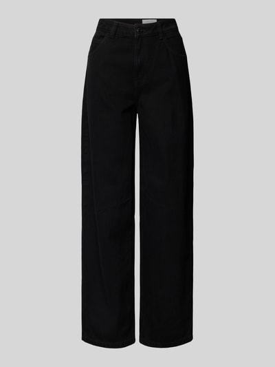 Produktfoto, schwarze Tapered Fit Jeans mit 5-Pocket-Design Modell 'HAZAL' von Noisy May aus reiner Baumwolle und lockerem Schnitt.