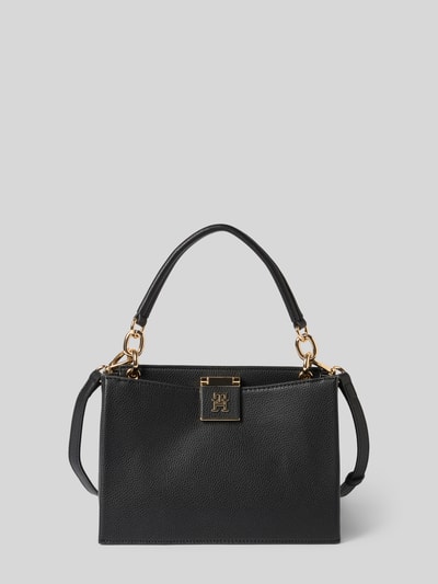 Produktfoto, Henkeltasche in Lederoptik von Tommy Hilfiger, Optik: Unifarben, goldene Metall-Applikation, Ketten-Detail, abnehmbarer Schulterriemen, strukturierte Materialverarbeitung