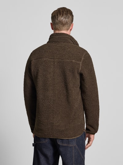 Didriksons Fleecejack met borstzak, model 'PETER' Donkerbruin - 5