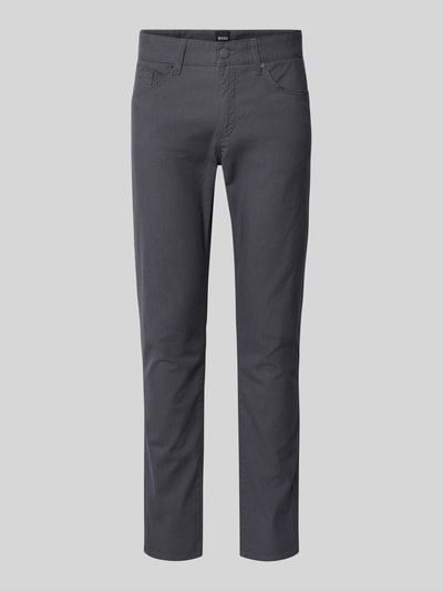 BOSS Slim fit stoffen broek van katoenmix, model 'DELAWARE' Marineblauw - 2