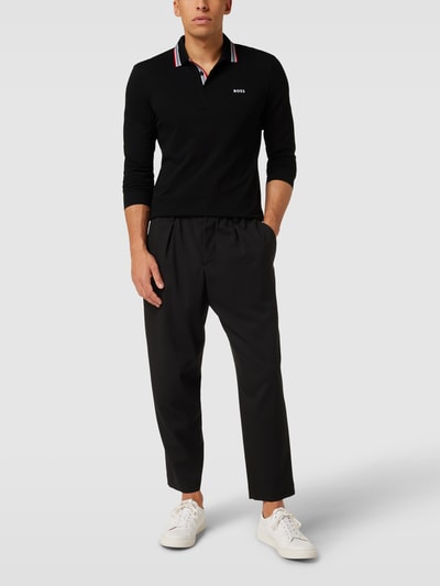 BOSS Green Poloshirt mit langen Ärmeln Modell 'PLISY' Schwarz 1