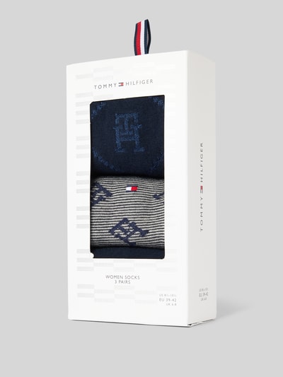 Tommy Hilfiger Skarpety z wyhaftowanym logo Ciemnoniebieski 3