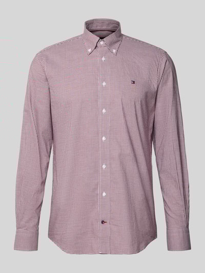 Tommy Hilfiger Regular fit zakelijk overhemd van puur katoen Bordeaux - 2