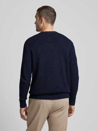 SELECTED HOMME Gebreide pullover met ribboorden, model 'HENNY' Donkerblauw - 5