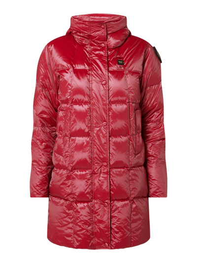 Blauer Usa Daunenjacke mit Kapuze Fuchsia 2