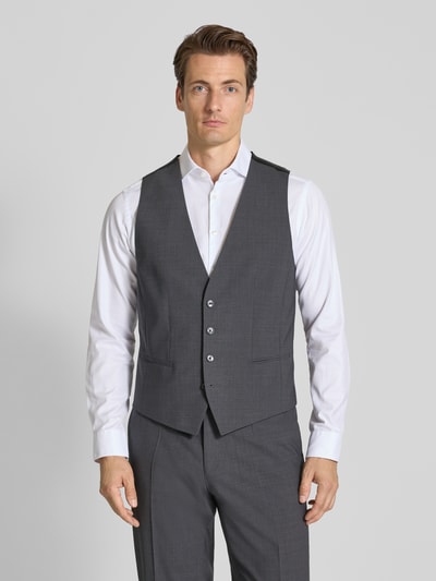BOSS Regular Fit Anzugweste aus Schurwoll-Mix Anthrazit 4