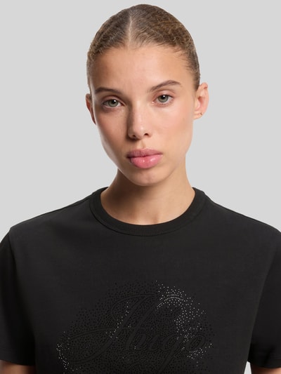 HUGO t-shirt o kroju regular fit z okrągłym dekoltem model 'Damacia_10' Czarny 3