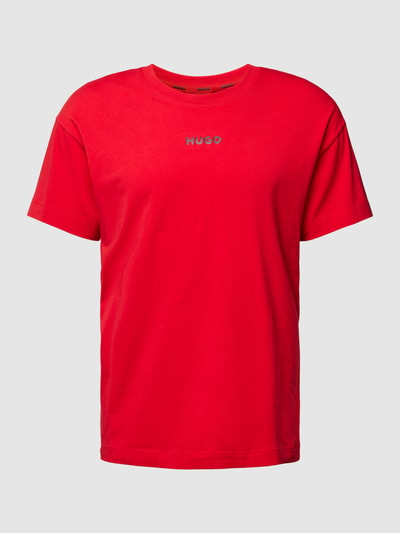 HUGO Oversized T-Shirt mit Label-Print Modell 'Linked' Rot 2