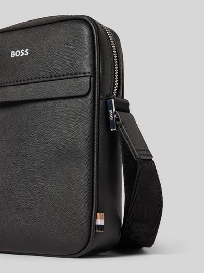 BOSS Lederumhängetasche mit Label-Schriftzug Modell 'Zair' Black 3