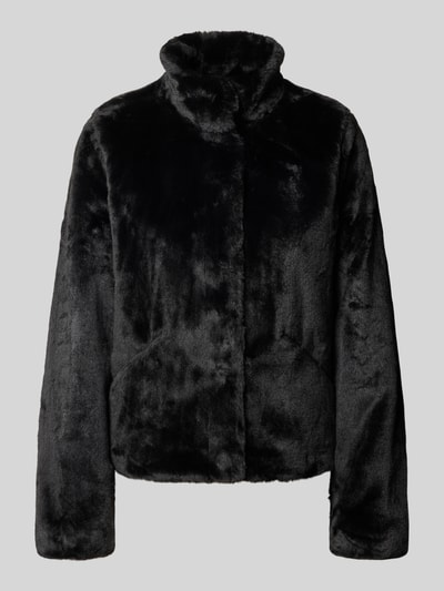 ONLY Regular Fit Webpelzjacke mit Stehkragen Modell 'NEWVIDA' Black 1