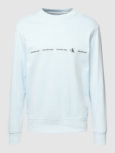 Calvin Klein Jeans Sweatshirt met logoprint, model 'REPEAT' Lichtblauw - 2