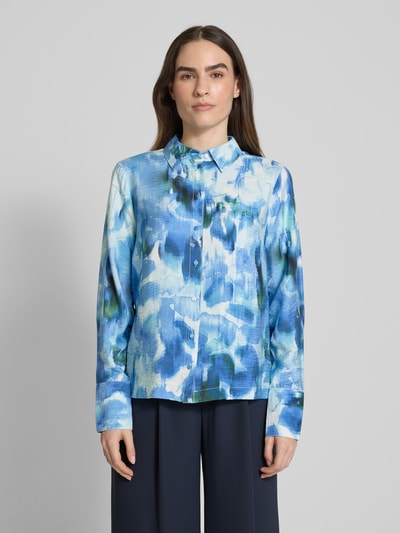 YAS Regular fit blouse in kreuklook, model 'MILLO' Blauw - 4