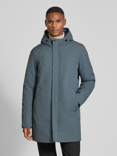 Matinique Regular fit parka met capuchon, model 'Madeston' Jeansblauw - 4