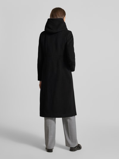 Milo Coats Lange jas met opstaande kraag, model 'STACY' Zwart - 5