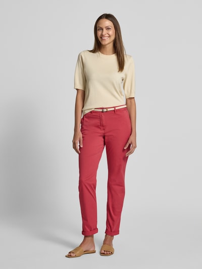 Tom Tailor Slim Fit Chino mit Gürtel Pink 1