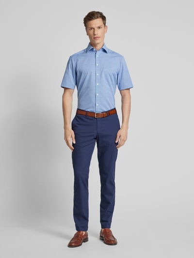 OLYMP Modern fit zakelijk overhemd met vichy-ruit Koningsblauw - 1