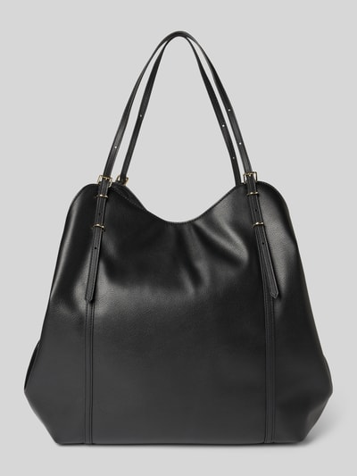 Produktfoto, schwarzer Shopper mit genarbter Lederoptik von HUGO, Modell 'NEEKO P', Logo-Applikation, Magnetverschluss, Tragehenkel, Kunstleder.