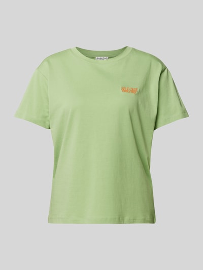 Jake*s Casual T-shirt met statementstitching Lichtgroen - 2