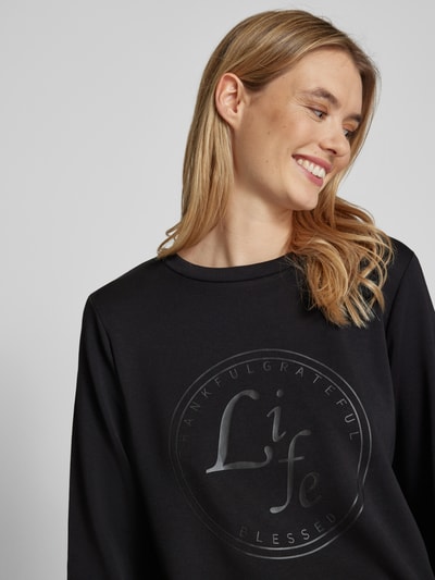 Soyaconcept Sweatshirt mit Label-Print Modell 'BANU' Black 3