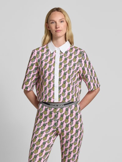 Marc Cain Korte blouse met kentkraag Felroze - 4