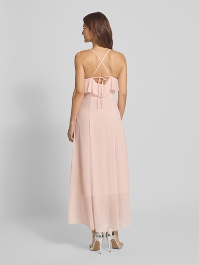 Vero Moda Długa sukienka z falbanami model ‘CAMILLE’ Różowy 5