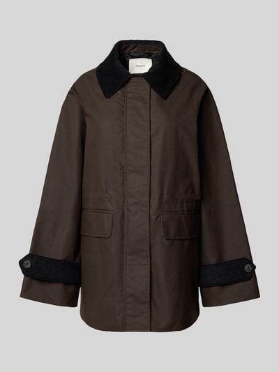 Selected Femme Regular Fit Jacke aus gewachster reiner Baumwolle Modell 'WILMA' Dunkelbraun 2