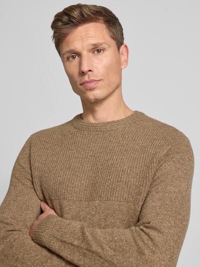 Brax Gebreide pullover met ribboorden, model 'Rick' Kit - 3