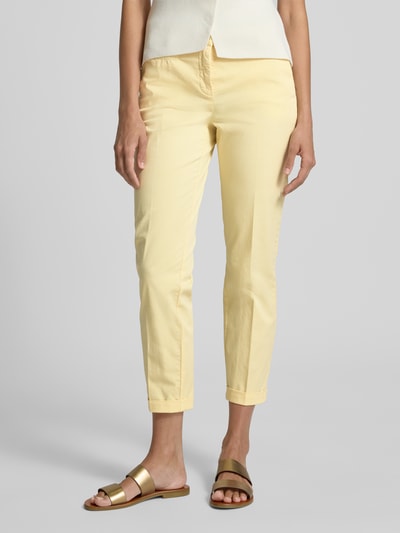 Cambio Spodnie o skróconym kroju slim fit model ‘STELLA’ Jasnożółty 4