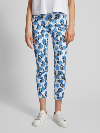 Marc Cain Skinny fit stoffen broek met vaste persplooien Blauw - 4