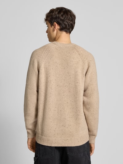 Carhartt Work In Progress Wollen pullover met ronde hals, model 'ANGLISTIC' Offwhite - 5