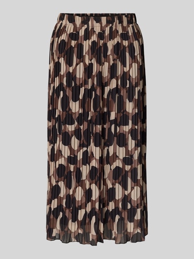 ZABAIONE Midirok met plissévouwen Middenbruin - 2