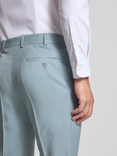 Wilvorst Slim fit pantalon met steekzakken Aquablauw - 3