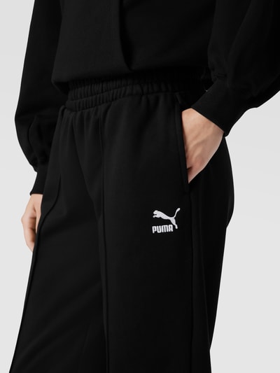 Puma Spodnie dresowe z wyhaftowanym logo model ‘Classics Sweatpants’ Czarny 3