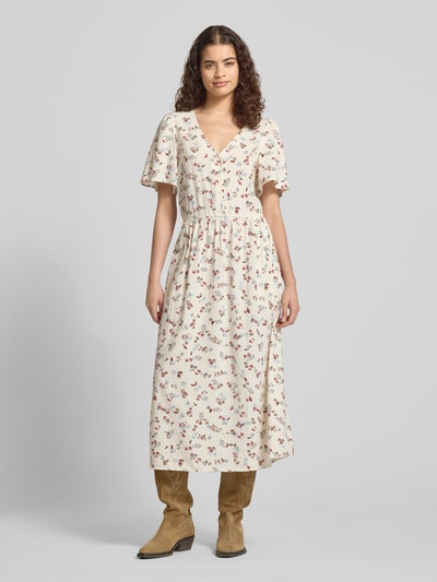 Marc O'Polo DENIM Tailliertes Freizeitkleid aus Viskose-Baumwoll-Mix Offwhite 4