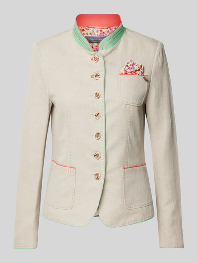 WHITE LABEL Blazer aus Leinen-Baumwoll-Mix mit Stehkragen Sand 2