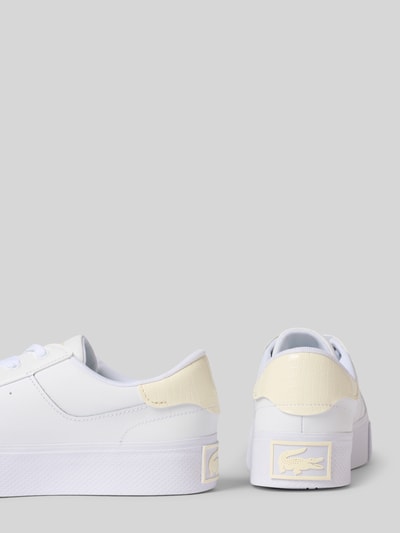 Produktfoto, Sneaker aus Leder-Mix Modell 'ZIANE' von Lacoste in Weiß mit cremefarbenen Details, strukturierte Sohlen, Damen Sneaker von Lacoste