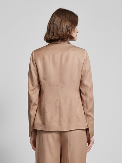 comma Blazer aus Viskose-Leinen-Mix in unifarbenem Design Taupe 5