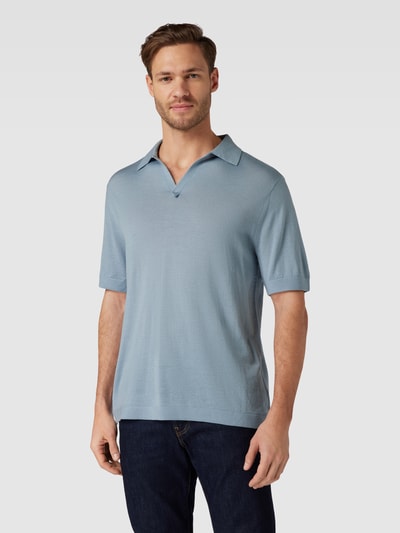 Tiger Of Sweden Regular fit poloshirt met V-hals, model 'BEKER' Lichtblauw - 4