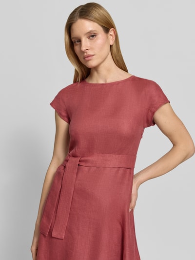 Weekend Max Mara Getailleerde vrijetijdsjurk van puur linnen model 'ESORDIO' Donkerrood - 3