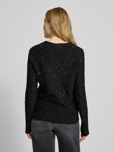 ICHI Strickpullover mit Pailletten Modell 'DAMIAN' Black 5